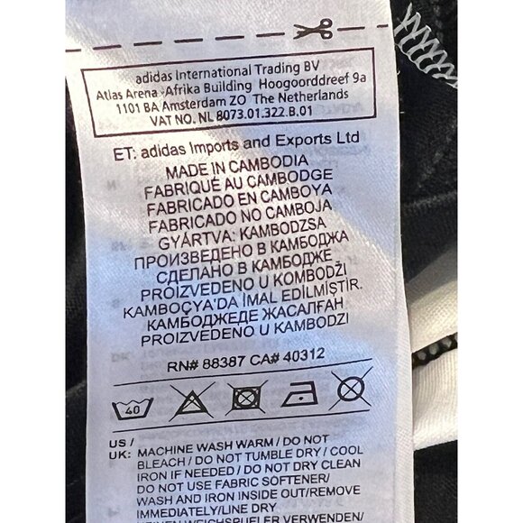 Adidas Top Girls Sz Medium Black Short Sleeve Pullover  Accent Stripes And‎ Logo - Picture 6 of 8